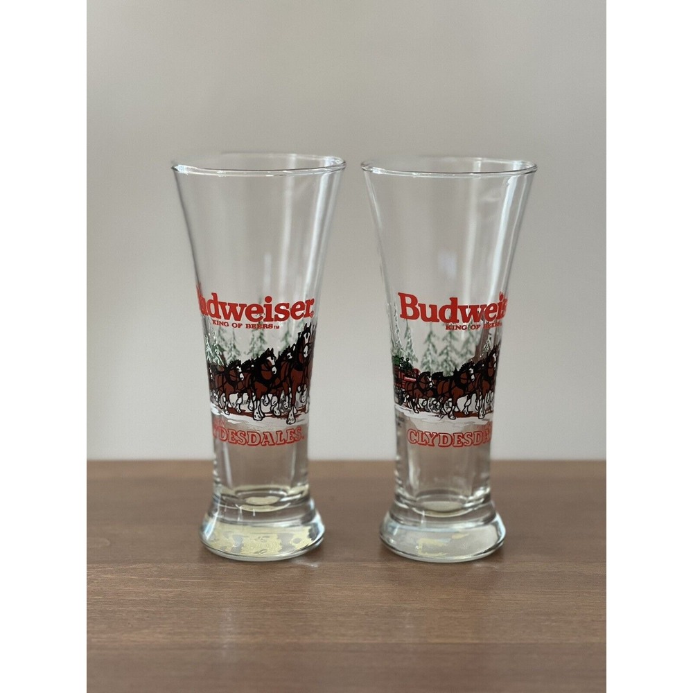 Budweiser Clydesdale Pilsner Glass Vintage 1989 King Of Beers Beer Glass ManCave